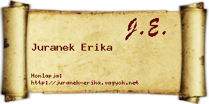 Juranek Erika névjegykártya